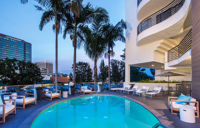 Relax in our hotel-inspired pool or take in the view from our chic sundeck