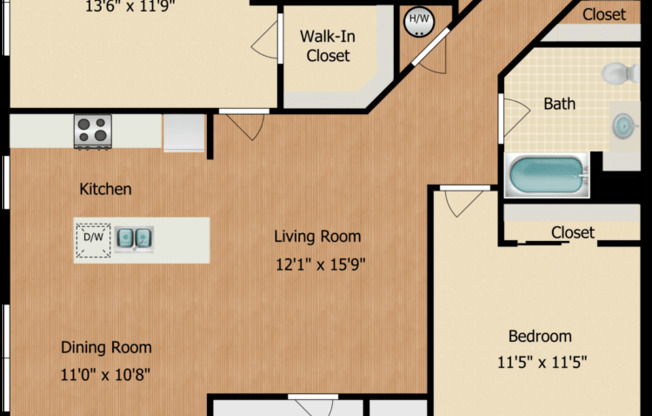 2 beds, 2 baths, 1,159 sqft, $2,710