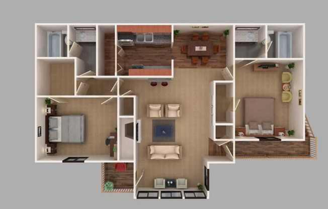 2 beds, 2 baths, 1,076 sqft, $1,260, Unit SW-0501