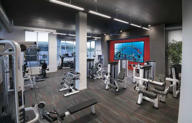 large fitness center at Muse