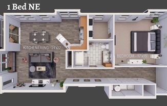 1 bed, 1 bath, 1,067 sqft, $2,415, Unit N-209