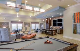 Club Room with Billiards at The Sedona Luxury Apartments in Tampa FL