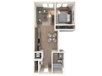 1 bed, 1 bath, 504 sqft, $1,744