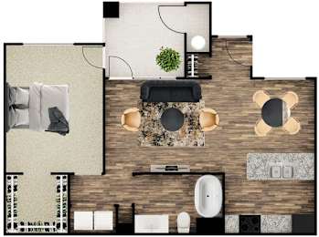 1 bed, 1 bath, 937 sqft, $1,543