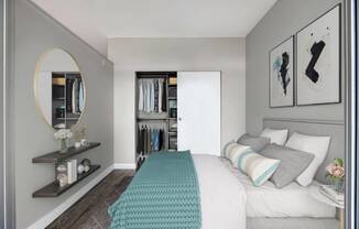 spacious master bedroom at Mural, Seattle, WA 98116