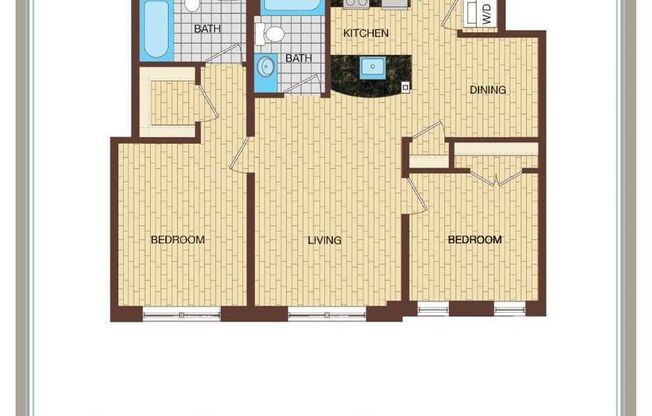 2 beds, 2 baths, 850 sqft, $3,675, Unit 103