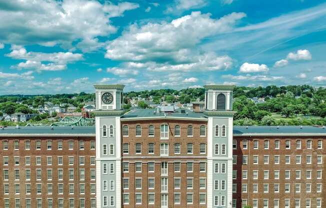 Mass Mills Apartments in Lowell Clock Tower