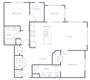 2 beds, 2 baths, 1,221 sqft, $1,960