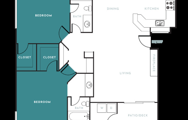 2 beds, 2 baths, 1,260 sqft, $3,095