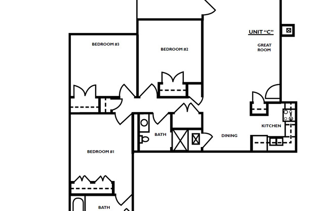 3 beds, 2 baths, 1,270 sqft, $965, Unit B07