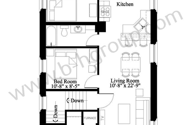 2 beds, 1 bath, 871 sqft, $950, Unit Upper