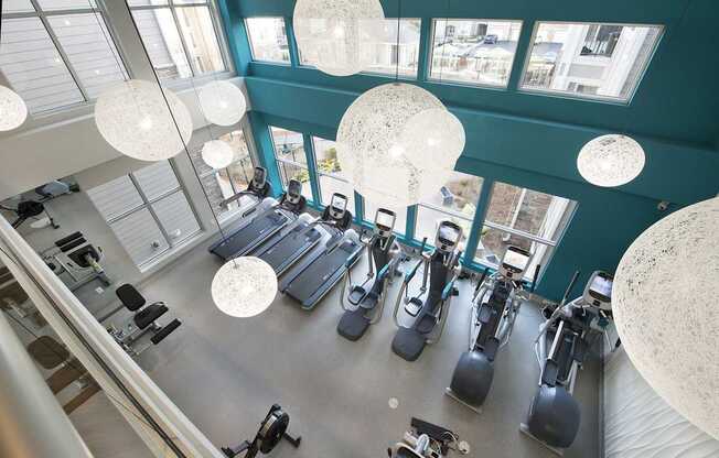 Fitness center with cardio and weight machines