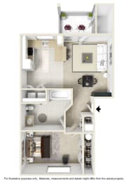 1 bed, 1 bath, 724 sqft, $1,588