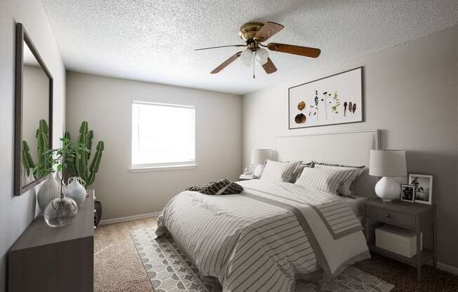 Spacious Bedroom at The Villas at Quail Creek Apartment Homes in Austin Texas