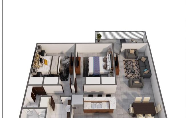 2 beds, 1 bath, 800 sqft, $1,049