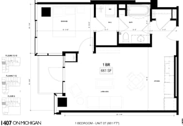 1 bed, 1 bath, 661 sqft, $2,562