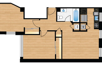 2 beds, 1 bath, $3,000, Unit 105