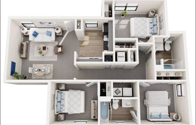 3 beds, 2 baths, 1,008 sqft, $1,677