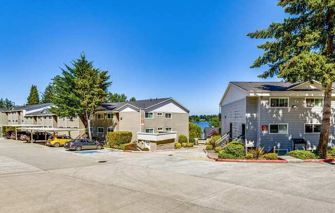 the enclave at homecoming landing apartments parking lot and buildings