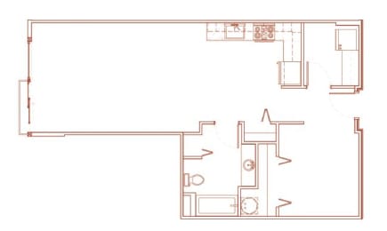Studio, 1 bath, 717 sqft, $2,085