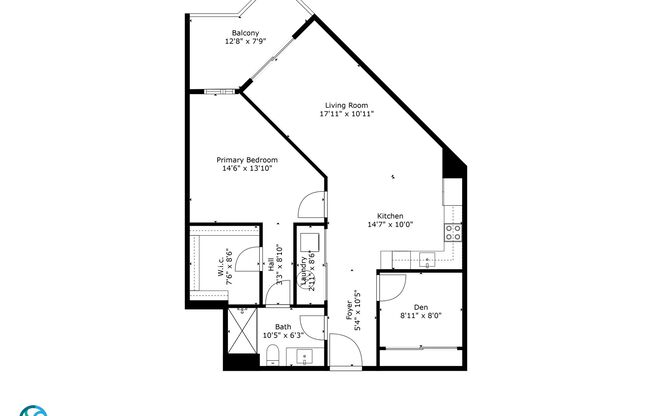 1 bed, 1 bath, 933 sqft, $2,044, Unit 603