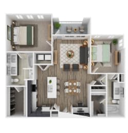 2 beds, 2 baths, 1,104 sqft, $2,109