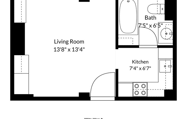 1 bed, 1 bath, 290 sqft, $2,450, Unit 3D