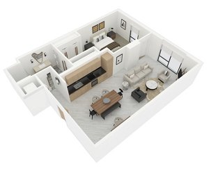 1 bed, 1 bath, 996 sqft, $4,011