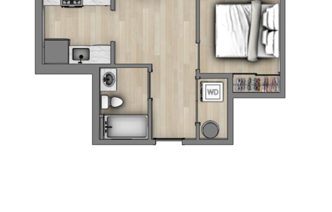 1 bed, 1 bath, 422 sqft, $1,475, Unit 101