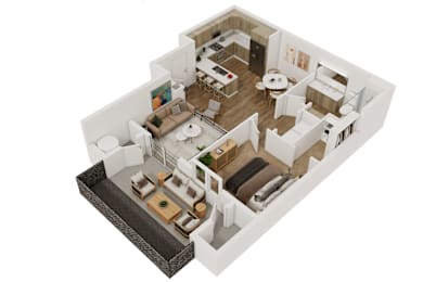 1 bed, 1 bath, 872 sqft, $1,595