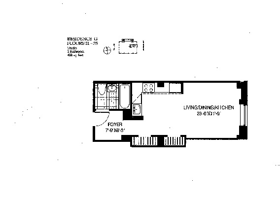 Studio, 1 bath, $3,200, Unit 33G