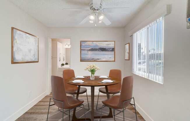 Dining Area of a 1 Bedroom at Moonraker Apartments