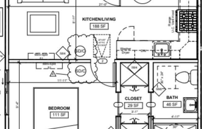 1 bed, 1 bath, 425 sqft, $2,495, Unit E