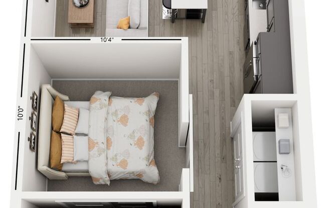 Studio, 1 bath, 571 sqft, $1,495, Unit 143