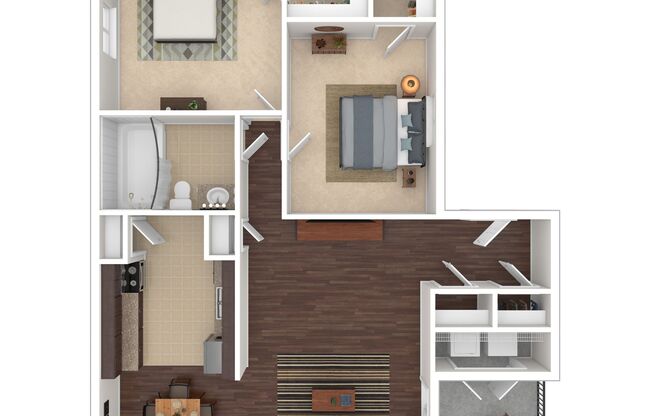 2 beds, 1 bath, 968 sqft, $1,660, Unit 71
