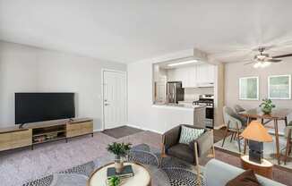 Spacious Living Area with Carpet