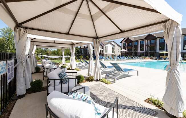 the pavilion overlooking the pool at the resort at governors crossing