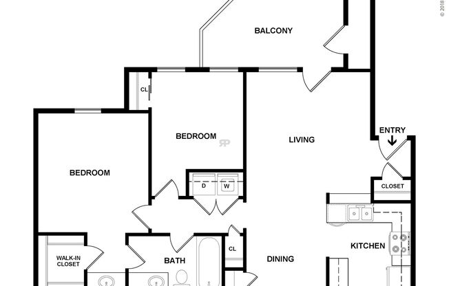 2 beds, 1.5 baths, 932 sqft, $1,355