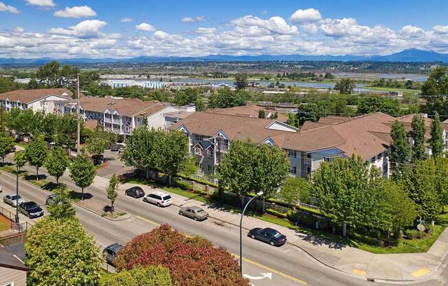 Apartments for Rent in Everett WA-Vintage At Everett Apartments Exterior With Aerial Street View