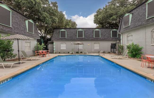 the swimming pool at our apartments