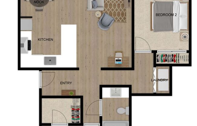 2 beds, 2 baths, 1,012 sqft, $1,895, Unit L302