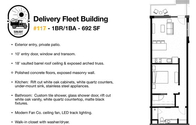 1 bed, 1 bath, 526 sqft, $1,245, Unit 117