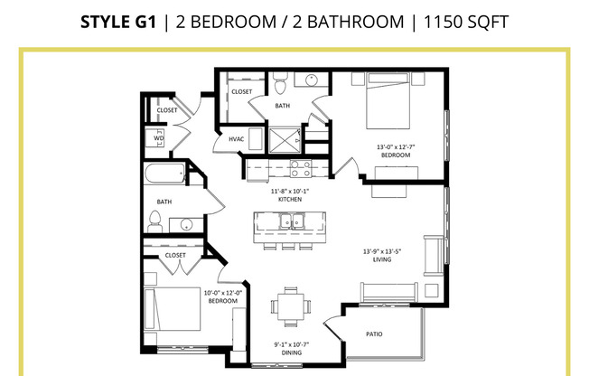 2 beds, 2 baths, 1,150 sqft, $1,600, Unit 301