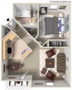 1 bed, 1 bath, 660 sqft, $1,250, Unit H - 059