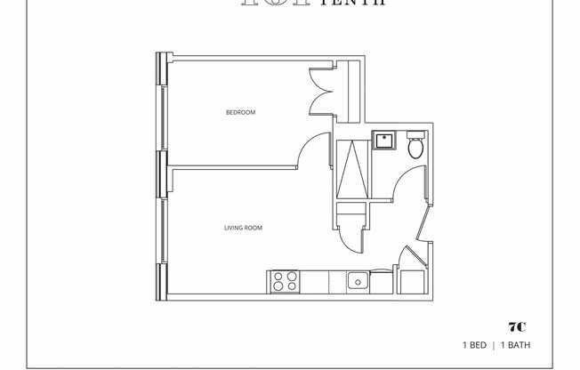 1 bed, 1 bath, 725 sqft, $5,900, Unit 7C