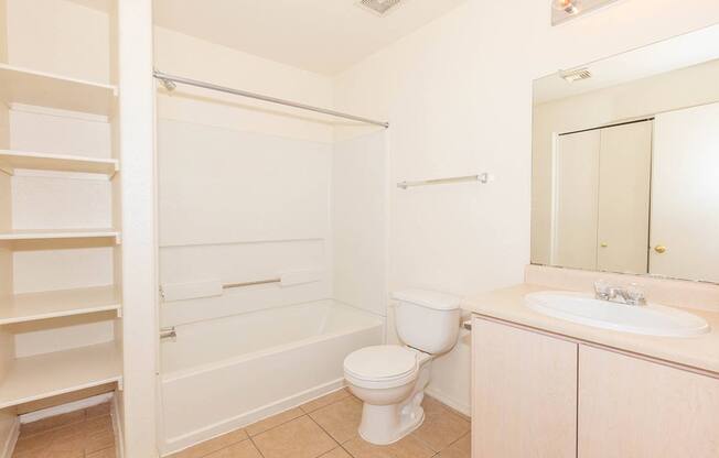 Bathroom with Mirror at San Martin Apartments, Arizona, 85301