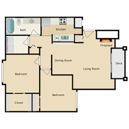 2 beds, 1 bath, 823 sqft, $1,845