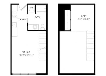 Studio, 1 bath, 404 sqft, $1,550