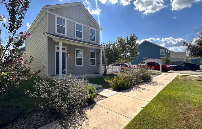 A Modern-Style 3 Bedroom / 2.5 Baths Two Story Home on a corner lot is for rent in Kyle, TX