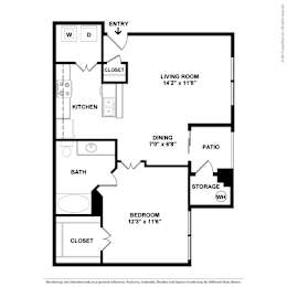 1 bed, 1 bath, 705 sqft, $1,213